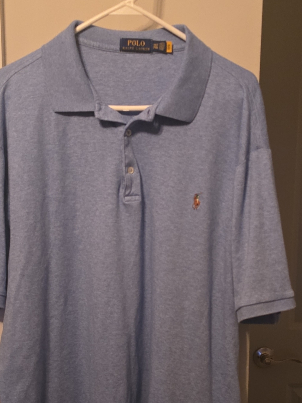 Polo by Ralph Lauren Men's Light Blue Cotton Polo Shirt